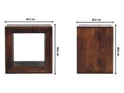 Artisan Furniture Madeira maciça Mesa Lateral Solis Aberta em Nogueira da Califórnia