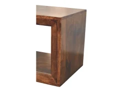 Artisan Furniture Madeira maciça Mesa Lateral Solis Aberta em Nogueira da Califórnia