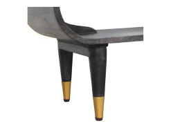 Artisan Furniture Madeira maciça Unidade de Mídia com Bordas Curvas e Detalhes em Latão