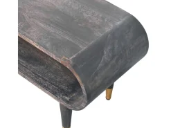 Artisan Furniture Madeira maciça Unidade de Mídia com Bordas Curvas e Detalhes em Latão