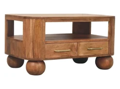 Artisan Furniture Madeira maciça Mesa de Centro Briarwood com Frisos