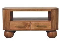 Artisan Furniture Madeira maciça Mesa de Centro Briarwood com Frisos