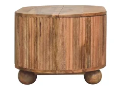 Artisan Furniture Madeira Maciça Mesa de Centro Soba Ball com Tampa Levantável, 1 Armazenamento, Bege