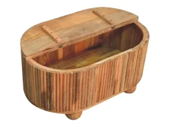 Artisan Furniture Madeira Maciça Mesa de Centro Soba Ball com Tampa Levantável, 1 Armazenamento, Bege
