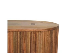 Artisan Furniture Madeira Maciça Mesa de Centro Soba Ball com Tampa Levantável, 1 Armazenamento, Bege
