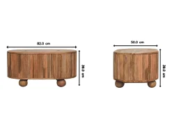 Artisan Furniture Madeira Maciça Mesa de Centro Soba Ball com Tampa Levantável, 1 Armazenamento, Bege