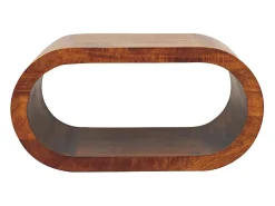 Artisan Furniture Madeira Maciça Mesa de Centro Amaya, Compartimento Aberto, Marrom Escuro