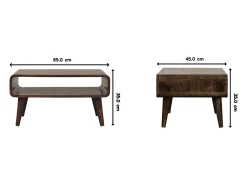 Artisan Furniture Mesa de centro com bordas arredondadas