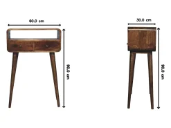 Artisan Furniture Mini consola curva cinza desbotado