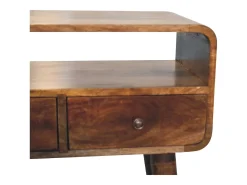 Artisan Furniture Mini consola curva cinza desbotado