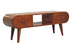 Artisan Furniture Móvel de TV em madeira maciça de castanheiro Londres