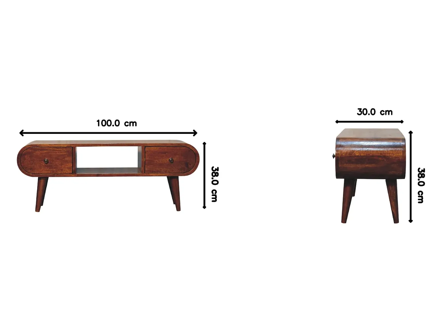Artisan Furniture Móvel de TV em madeira maciça de castanheiro Londres