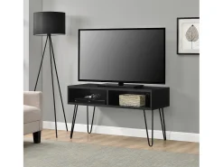Athena | Armário TV com 2 compartimentos em efeito mármore preto