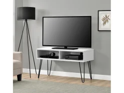 Athena | Móvel TV com 2 compartimentos em efeito mármore branco