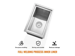 Baú de Gelo SucceBuy, 45,7 x 30,5 x 36,5 cm, em Aço Inoxidável, com Tampa, Caixa de Gelo