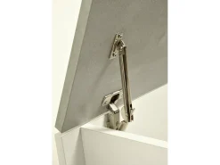 Baú Ditalen, Grande caixa de armazenamento multiuso, Baú moderno, 100% Fabricado na Itália, 90x45h45 cm, Branco e Cimento