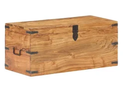 Baú 90x40x40 cm madeira de acácia maciça