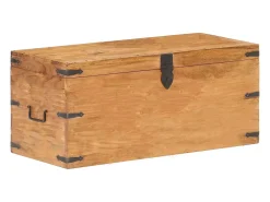 Baú 90x40x40 cm madeira de acácia maciça