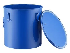 Balde de Graxa SucceBuy para Frigideira, 37 L, Bacio de Óleo com Bolsa Filtro, Azul, Aço Carbono com Revestimento Antiferrugem