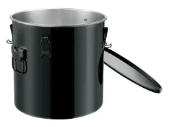 Balde de Graxa SucceBuy para Frigideira, Balde de 37 L com Bolsa Filtro, Preto, Aço Carbono com Revestimento Antiferrugem