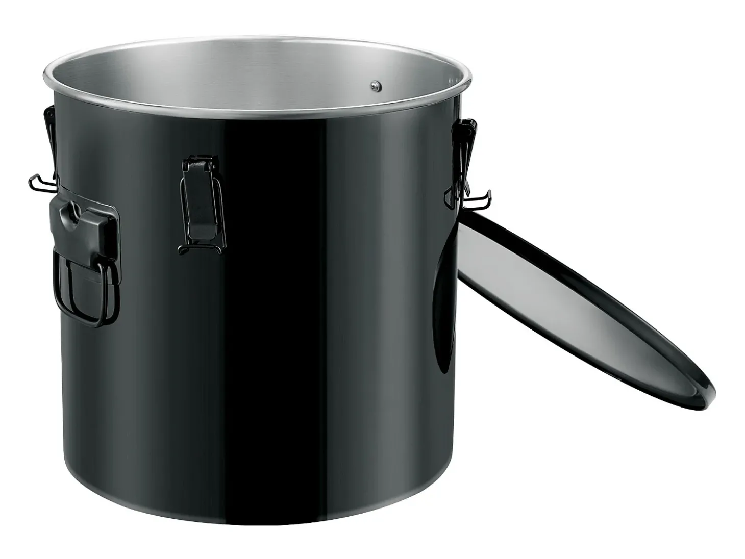 Balde de Graxa SucceBuy para Frigideira, Balde de 37 L com Bolsa Filtro, Preto, Aço Carbono com Revestimento Antiferrugem