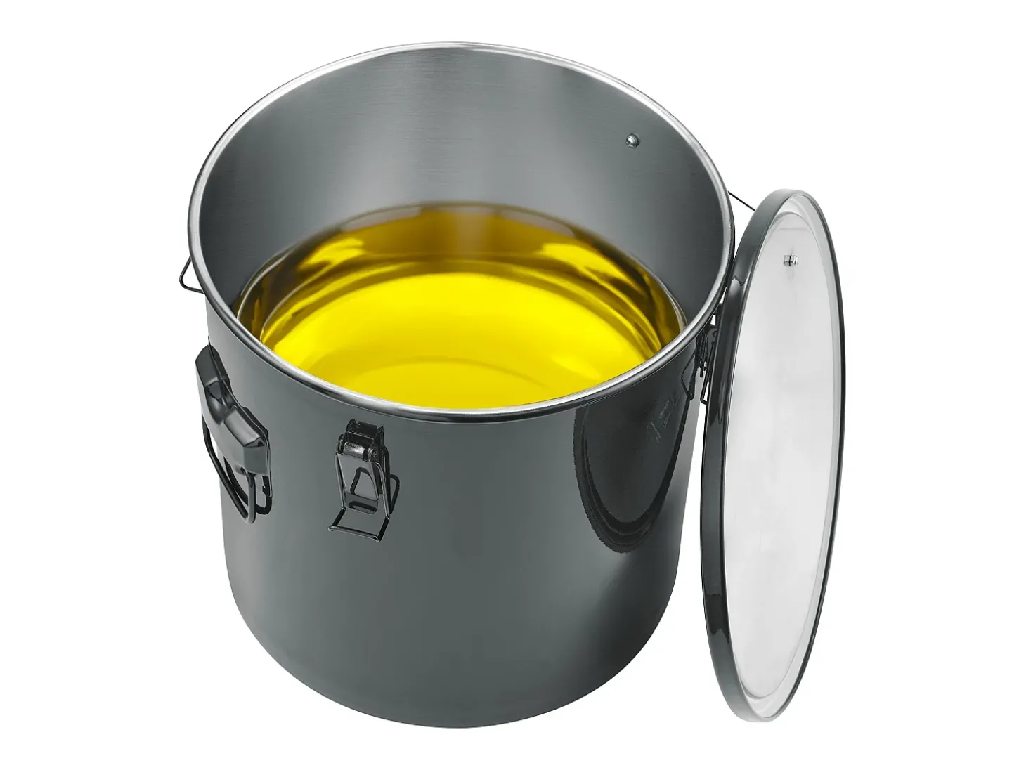 Balde de Graxa SucceBuy para Frigideira, Balde de 37 L com Bolsa Filtro, Preto, Aço Carbono com Revestimento Antiferrugem