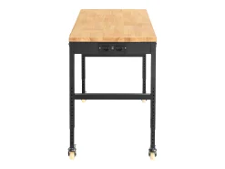 Bancada de Oficina Ajustável SucceBuy, 155x51x105 cm, Altura Ajustável 80-105 cm, com 4 Rodízios para Reparação e Bricolagem