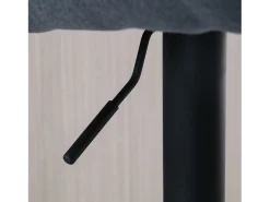 Banco alto, regulável em altura, com encosto e apoio para os pés, efeito linho, 112 cm de altura, cinza