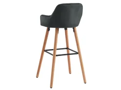 Banco alto veludo preto e metal ELEANA (Conjunto de 2)