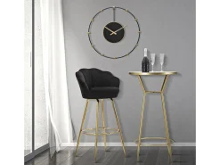 Banco alto Vienna preto 55X53X110 cm