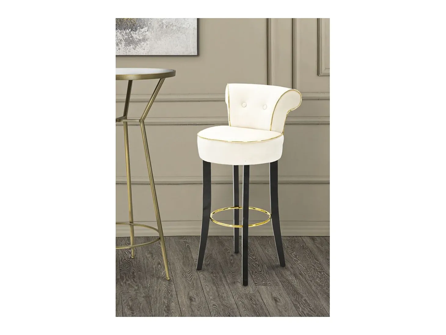 Banco Alto VKH440, Bege, 46x48x96 cm, Kendra Home