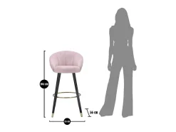 Banco Alto VKH431, Cor-de-rosa, 55x56x104 cm, Kendra Home