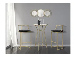 Banco Alto VKH450, Ouro, 45x45x90 cm, Kendra Home