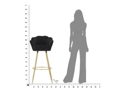 Banco Alto VKH452, Preto, 55x53x110 cm, Kendra Home