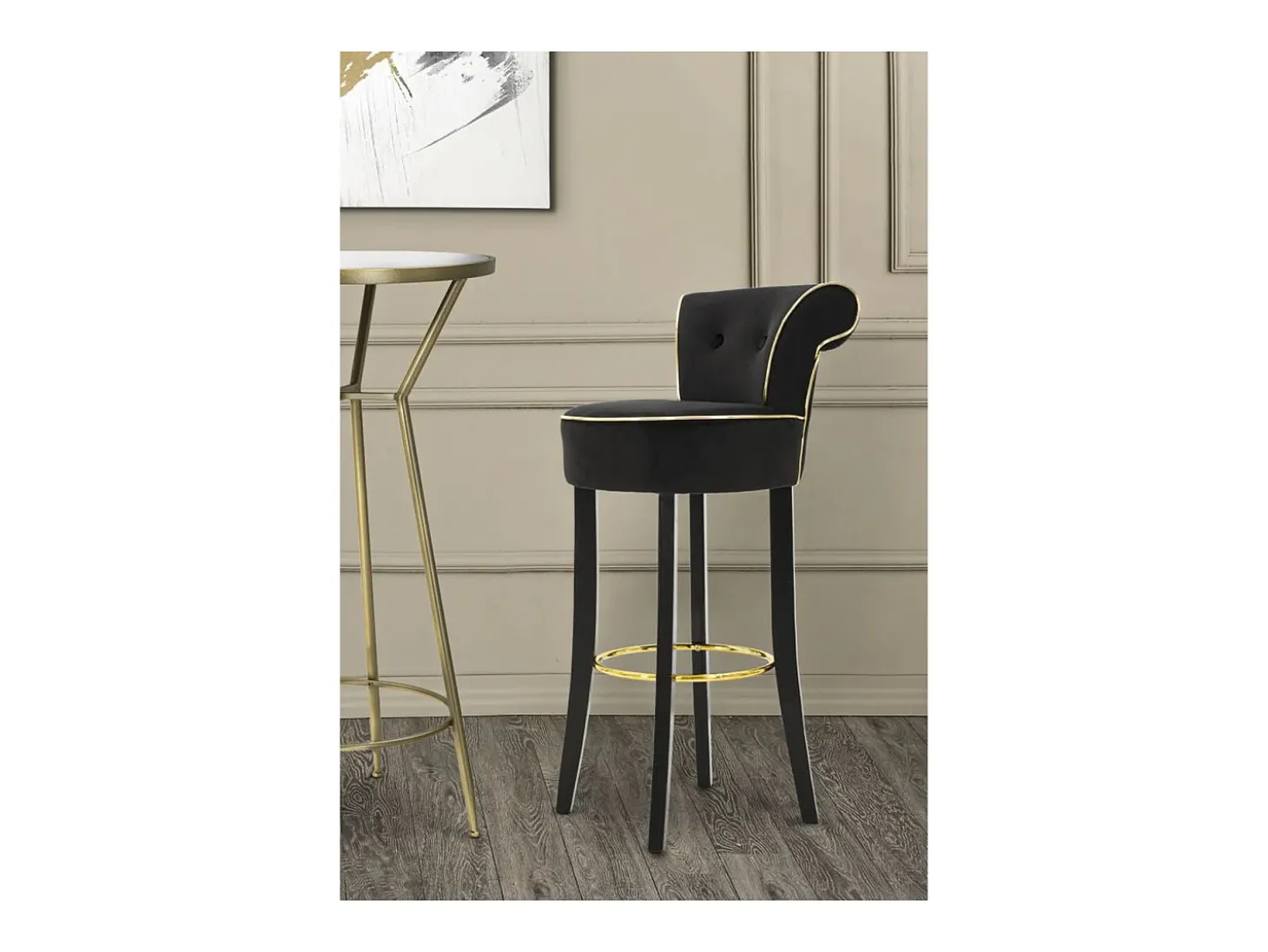 Banco Alto VKH442, Preto, 46x48x96 cm, Kendra Home