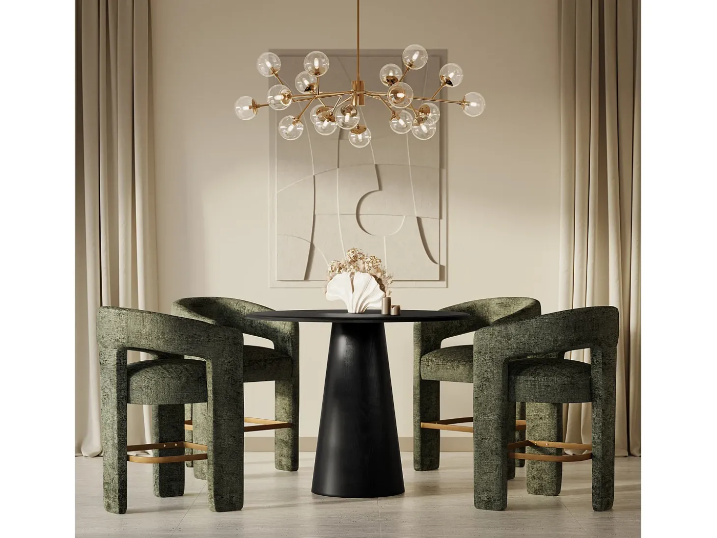 Banco alto 61x89x57 cm oliva Leith LET71HO