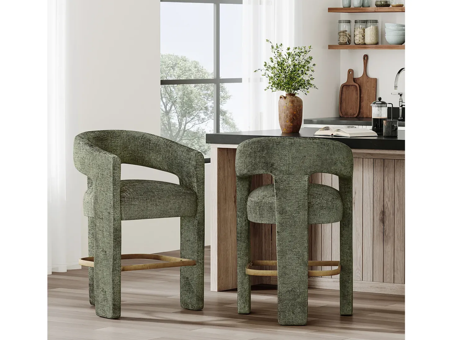 Banco alto 61x89x57 cm oliva Leith LET71HO