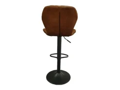 Banco de bar estilo vintage na cor conhaque. Coleção MABEL