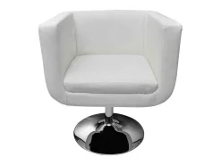 Banco de Bar Giratório couro artificial branco 63x59x(66.5-75.5)cm Altura Ajustável Estilo Moderno SHL629065