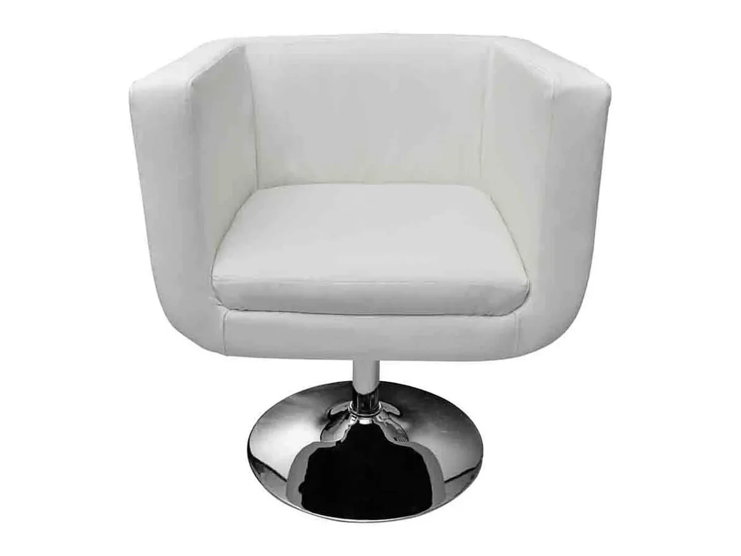 Banco de Bar Giratório couro artificial branco 63x59x(66.5-75.5)cm Altura Ajustável Estilo Moderno SHL629065