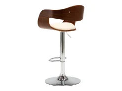 Banco de bar madeira curvada e couro artificial cor creme PT620462