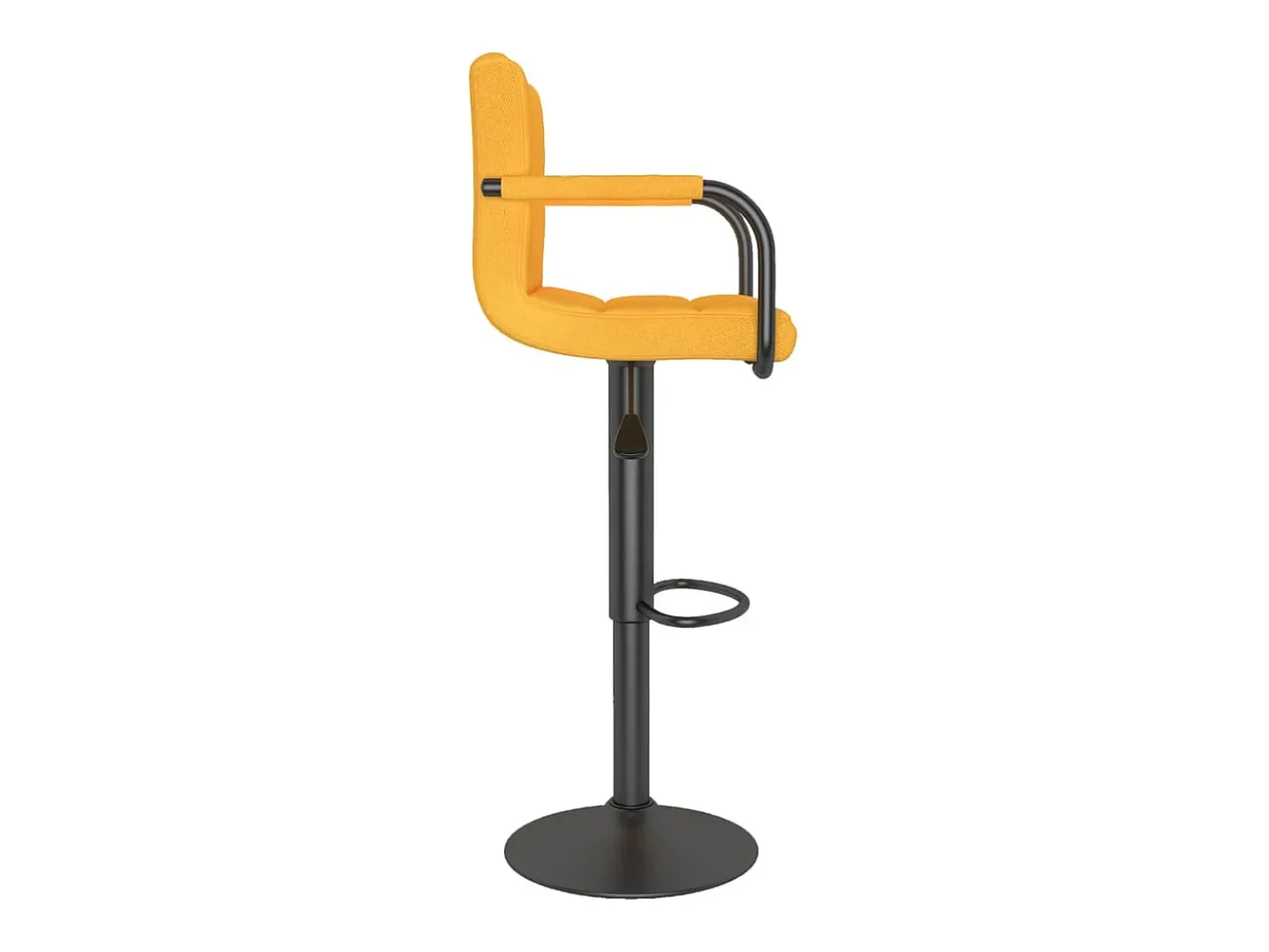 Banco de bar tecido amarelo mostarda
