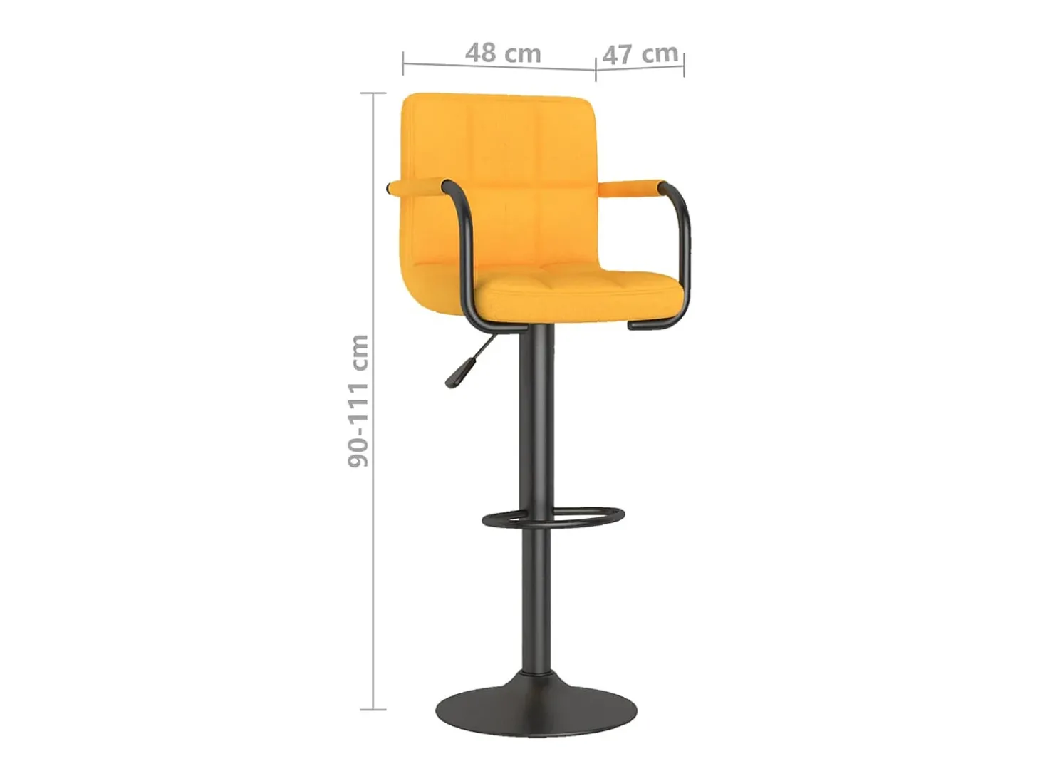 Banco de bar tecido amarelo mostarda