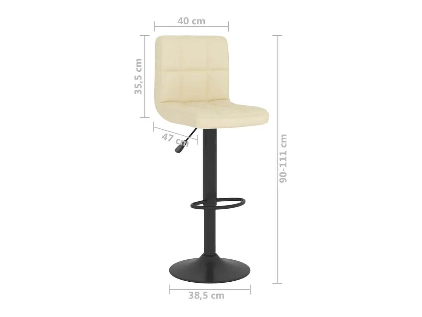 Banco de bar tecido cor creme