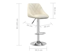 Banco de bar veludo cor creme