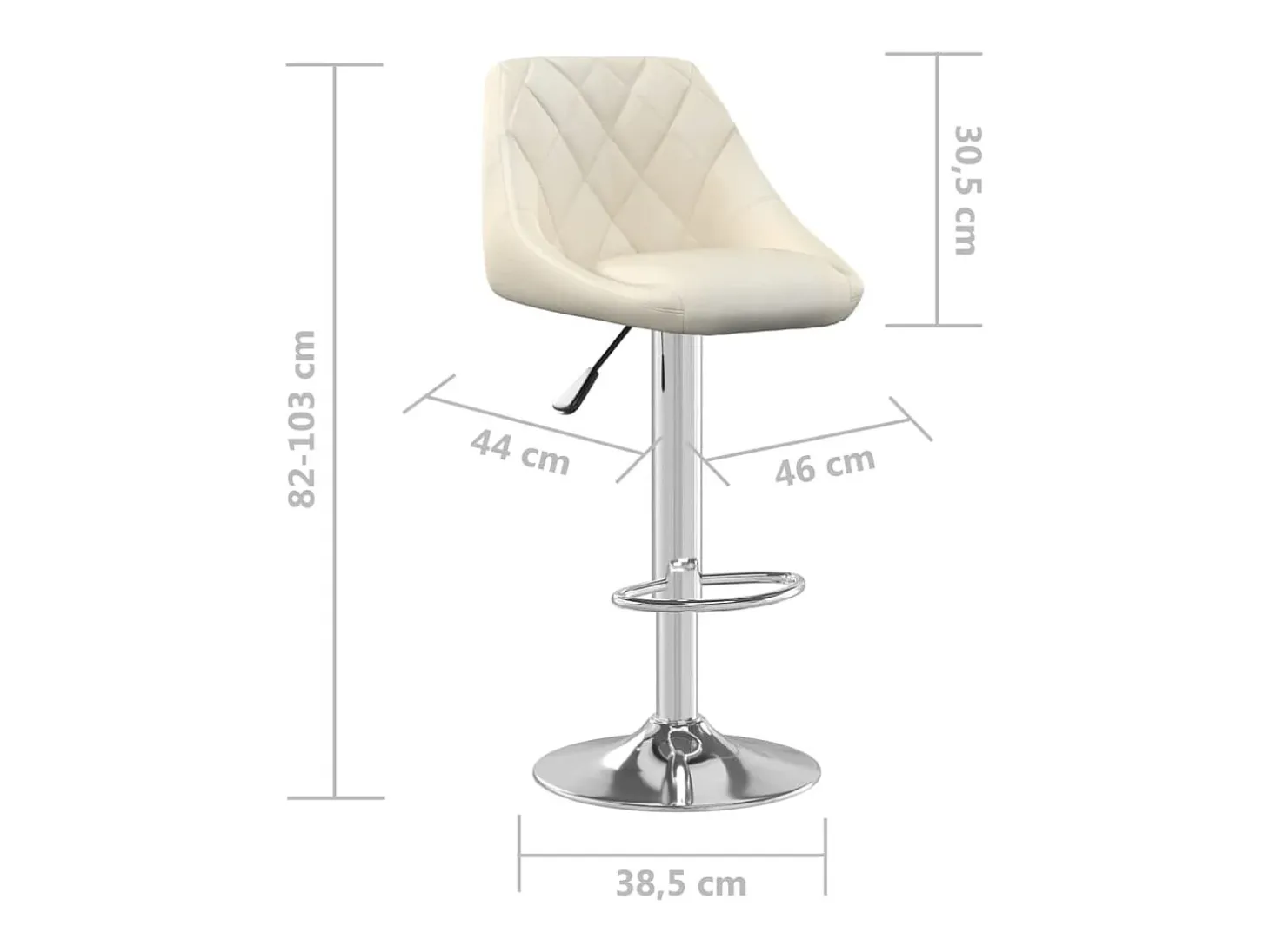 Banco de bar veludo cor creme