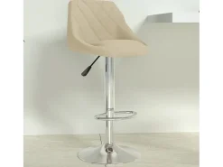 Banco de bar veludo cor creme