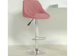 Banco de bar veludo rosa