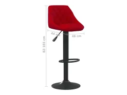 Banco de bar veludo vermelho tinto