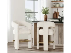 Banco de bar 61x89x57 cm bege Leith LET71HN